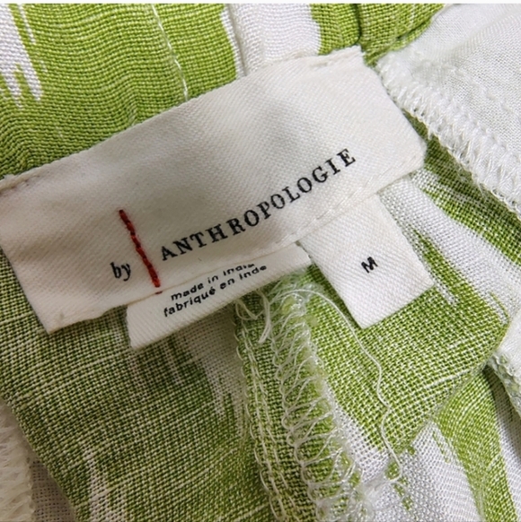 by Anthropologie Breezy Paper Bag Shorts Chartreuse Women's Medium Linen Blend - Picture 5 of 7